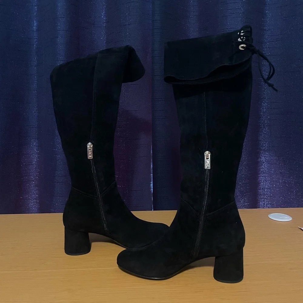 AGL Scarlet Lace Up ZIP High Heel Dress Boots